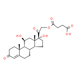 ChemSpider 2D Image | 4-{[(9beta,11beta,14beta)-11,17-Dihydroxy-3,20-dioxopregn-4-en-21-yl]oxy}-4-oxobutanoic acid | C25H34O8