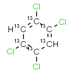 ChemSpider 2D Image | 1,2,4,5-Tetrachloro(~13~C_6_)benzene | 13C6H2Cl4