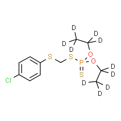 ChemSpider 2D Image | S-{[(4-Chlorophenyl)sulfanyl]methyl} O,O-bis[(~2~H_5_)ethyl] phosphorodithioate | C11H6D10ClO2PS3