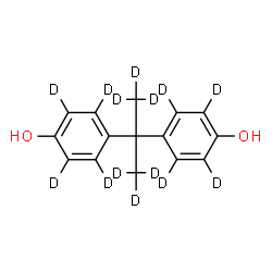 ChemSpider 2D Image | 4,4'-(~2~H_6_)-2,2-Propanediyldi(~2~H_4_)phenol | C15H2D14O2