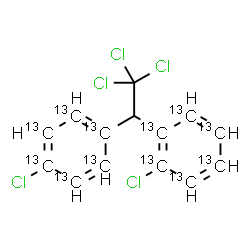 ChemSpider 2D Image | 1-Chloro-2-{2,2,2-trichloro-1-[4-chloro(~13~C_6_)phenyl]ethyl}(~13~C_6_)benzene | C213C12H9Cl5
