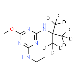 ChemSpider 2D Image | N-Ethyl-6-methoxy-N'-[2-(~2~H_3_)methyl(~2~H_6_)-2-propanyl]-1,3,5-triazine-2,4-diamine | C10H10D9N5O