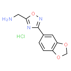ChemSpider 2D Image | 1-[3-(1,3-Benzodioxol-5-yl)-1,2,4-oxadiazol-5-yl]methanamine hydrochloride (1:1) | C10H10ClN3O3