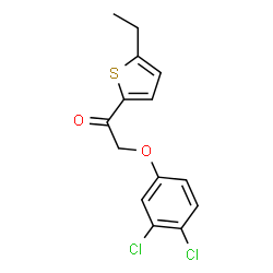 ChemSpider 2D Image | 2-(3,4-Dichlorophenoxy)-1-(5-ethyl-2-thienyl)ethanone | C14H12Cl2O2S