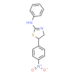 ChemSpider 2D Image | [5-(4-Nitro-phenyl)-4,5-dihydro-thiazol-2-yl]-phenyl-amine | C15H13N3O2S