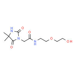 ChemSpider 2D Image | 2-(4,4-Dimethyl-2,5-dioxo-1-imidazolidinyl)-N-[2-(2-hydroxyethoxy)ethyl]acetamide | C11H19N3O5