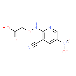 ChemSpider 2D Image | {[(3-Cyano-5-nitro-2-pyridinyl)amino]oxy}acetic acid | C8H6N4O5