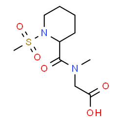 ChemSpider 2D Image | N-Methyl-N-{[1-(methylsulfonyl)-2-piperidinyl]carbonyl}glycine | C10H18N2O5S