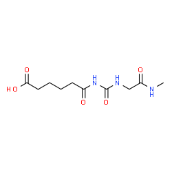 ChemSpider 2D Image | 6-({[2-(Methylamino)-2-oxoethyl]carbamoyl}amino)-6-oxohexanoic acid | C10H17N3O5