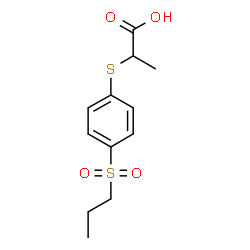 ChemSpider 2D Image | 2-{[4-(Propylsulfonyl)phenyl]sulfanyl}propanoic acid | C12H16O4S2