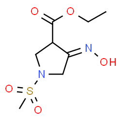 ChemSpider 2D Image | Ethyl (4Z)-4-(hydroxyimino)-1-(methylsulfonyl)-3-pyrrolidinecarboxylate | C8H14N2O5S