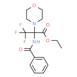 ChemSpider 2D Image | Ethyl N-benzoyl-3,3,3-trifluoro-2-morpholin-4-ylalaninate | C16H19F3N2O4