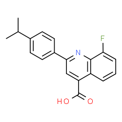 ChemSpider 2D Image | 8-Fluoro-2-(4-isopropylphenyl)-4-quinolinecarboxylic acid | C19H16FNO2