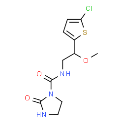 ChemSpider 2D Image | N-[2-(5-Chloro-2-thienyl)-2-methoxyethyl]-2-oxo-1-imidazolidinecarboxamide | C11H14ClN3O3S