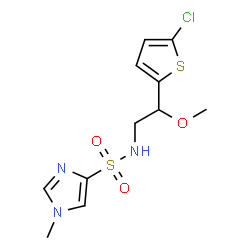ChemSpider 2D Image | N-[2-(5-Chloro-2-thienyl)-2-methoxyethyl]-1-methyl-1H-imidazole-4-sulfonamide | C11H14ClN3O3S2