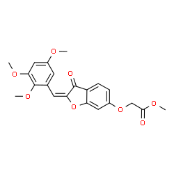ChemSpider 2D Image | Methyl {[(2E)-3-oxo-2-(2,3,5-trimethoxybenzylidene)-2,3-dihydro-1-benzofuran-6-yl]oxy}acetate | C21H20O8
