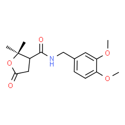 ChemSpider 2D Image | N-(3,4-Dimethoxybenzyl)-2,2-dimethyl-5-oxotetrahydro-3-furancarboxamide | C16H21NO5