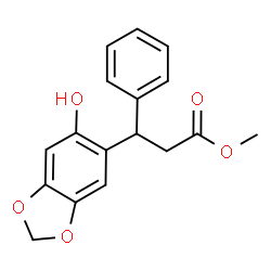 ChemSpider 2D Image | Methyl 3-(6-hydroxy-1,3-benzodioxol-5-yl)-3-phenylpropanoate | C17H16O5