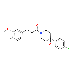 ChemSpider 2D Image | 1-[4-(4-Chlorophenyl)-4-hydroxy-1-piperidinyl]-3-(3,4-dimethoxyphenyl)-1-propanone | C22H26ClNO4