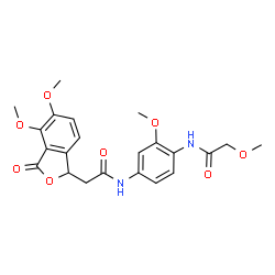 ChemSpider 2D Image | 2-(4,5-Dimethoxy-3-oxo-1,3-dihydro-2-benzofuran-1-yl)-N-{3-methoxy-4-[(methoxyacetyl)amino]phenyl}acetamide | C22H24N2O8