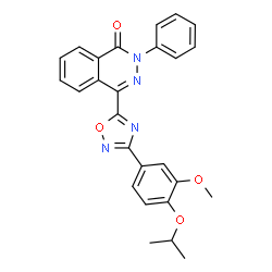 ChemSpider 2D Image | 4-[3-(4-Isopropoxy-3-methoxyphenyl)-1,2,4-oxadiazol-5-yl]-2-phenyl-1(2H)-phthalazinone | C26H22N4O4