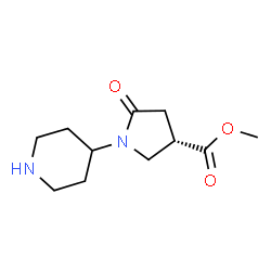 ChemSpider 2D Image | Methyl (3S)-5-oxo-1-(4-piperidinyl)-3-pyrrolidinecarboxylate | C11H18N2O3