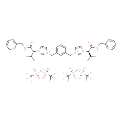 ChemSpider 2D Image | 3,3'-[1,3-Phenylenebis(methylene)]bis{1-[(2R)-1-(benzylamino)-3-methyl-1-oxo-2-butanyl]-1H-imidazol-3-ium} bis{bis[(trifluoromethyl)sulfonyl]azanide} | C42H46F12N8O10S4