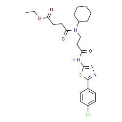 ChemSpider 2D Image | Ethyl 4-[(3-{[5-(4-chlorophenyl)-1,3,4-thiadiazol-2-yl]amino}-3-oxopropyl)(cyclohexyl)amino]-4-oxobutanoate | C23H29ClN4O4S