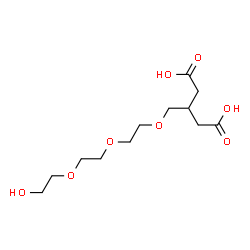 ChemSpider 2D Image | 3-({2-[2-(2-Hydroxyethoxy)ethoxy]ethoxy}methyl)pentanedioic acid | C12H22O8