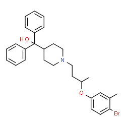 ChemSpider 2D Image | {1-[3-(4-Bromo-3-methylphenoxy)butyl]-4-piperidinyl}(diphenyl)methanol | C29H34BrNO2