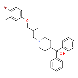 ChemSpider 2D Image | {1-[3-(4-Bromo-3-methylphenoxy)-2-methylpropyl]-4-piperidinyl}(diphenyl)methanol | C29H34BrNO2