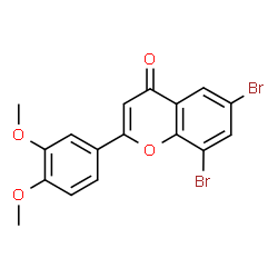 ChemSpider 2D Image | 6,8-Dibromo-2-(3,4-dimethoxyphenyl)-4H-chromen-4-one | C17H12Br2O4