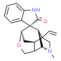 ChemSpider 2D Image | (1'R,3S,5'S,6'S,8'R)-4'-Methyl-2'-vinylspiro[indole-3,7'-[9]oxa[4]azatetracyclo[6.3.1.0~2,6~.0~5,11~]dodecan]-2(1H)-one | C20H22N2O2