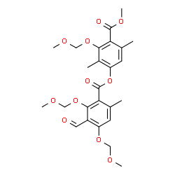ChemSpider 2D Image | 4-(Methoxycarbonyl)-3-(methoxymethoxy)-2,5-dimethylphenyl 3-formyl-2,4-bis(methoxymethoxy)-6-methylbenzoate | C25H30O11