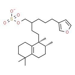 ChemSpider 2D Image | 5-(3-Furyl)-2-{2-[(1S,2R)-1,2,5,5-tetramethyl-1,2,3,4,5,6,7,8-octahydro-1-naphthalenyl]ethyl}pentyl sulfate | C25H39O5S