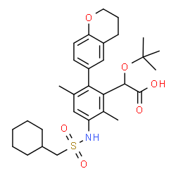 ChemSpider 2D Image | [3-{[(Cyclohexylmethyl)sulfonyl]amino}-6-(3,4-dihydro-2H-chromen-6-yl)-2,5-dimethylphenyl][(2-methyl-2-propanyl)oxy]acetic acid | C30H41NO6S