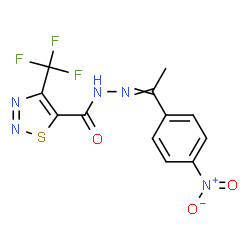ChemSpider 2D Image | N'-[1-(4-Nitrophenyl)ethylidene]-4-(trifluoromethyl)-1,2,3-thiadiazole-5-carbohydrazide | C12H8F3N5O3S