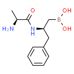 ChemSpider 2D Image | N-[(2S)-1-(Dihydroxyboryl)-3-phenyl-2-propanyl]-L-alaninamide | C12H19BN2O3