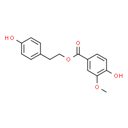 ChemSpider 2D Image | 2-(4-Hydroxyphenyl)ethyl 4-hydroxy-3-methoxybenzoate | C16H16O5