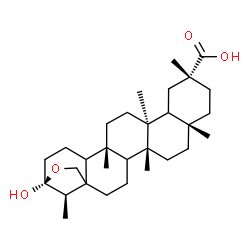 ChemSpider 2D Image | (5R,8S,11R,14S,17R,24R)-21-Hydroxy-5,8,11,14,17,24-hexamethyl-22-oxahexacyclo[19.2.1.0~1,18~.0~4,17~.0~5,14~.0~8,13~]tetracosane-11-carboxylic acid | C30H48O4