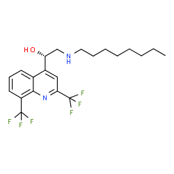 ChemSpider 2D Image | (1S)-1-[2,8-Bis(trifluoromethyl)-4-quinolinyl]-2-(octylamino)ethanol | C21H26F6N2O
