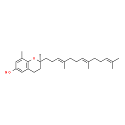 ChemSpider 2D Image | (2S)-2,8-Dimethyl-2-[(3E,7E)-4,8,12-trimethyl-3,7,11-tridecatrien-1-yl]-6-chromanol | C27H40O2