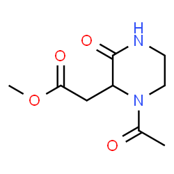 ChemSpider 2D Image | Methyl (1-acetyl-3-oxo-2-piperazinyl)acetate | C9H14N2O4
