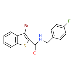 ChemSpider 2D Image | 3-Bromo-N-(4-fluorobenzyl)-1-benzothiophene-2-carboxamide | C16H11BrFNOS