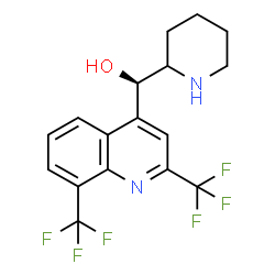 ChemSpider 2D Image | (R)-[2,8-Bis(trifluoromethyl)-4-quinolinyl](2-piperidinyl)methanol | C17H16F6N2O