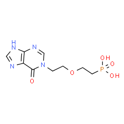 ChemSpider 2D Image | {2-[2-(6-Oxo-6,9-dihydro-1H-purin-1-yl)ethoxy]ethyl}phosphonic acid | C9H13N4O5P