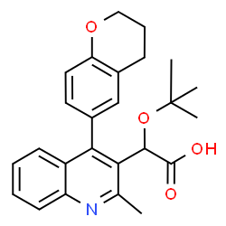 ChemSpider 2D Image | tert-butoxy[4-(3,4-dihydro-2H-1-benzopyran-6-yl)-2-methylquinolin-3-yl]acetic acid | C25H27NO4