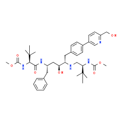 ChemSpider 2D Image | Methyl [(5S,8S,10S,11S,14S)-8-benzyl-10-hydroxy-11-{4-[6-(hydroxymethyl)-3-pyridinyl]benzyl}-15,15-dimethyl-5-(2-methyl-2-propanyl)-3,6-dioxo-2-oxa-4,7,12-triazahexadecan-14-yl]carbamate | C40H57N5O7