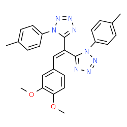 ChemSpider 2D Image | 5,5'-[2-(3,4-Dimethoxyphenyl)-1,1-ethenediyl]bis[1-(4-methylphenyl)-1H-tetrazole] | C26H24N8O2