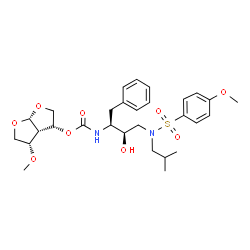 ChemSpider 2D Image | (3R,3aS,4S,6aR)-4-Methoxyhexahydrofuro[2,3-b]furan-3-yl [(2S,3R)-3-hydroxy-4-{isobutyl[(4-methoxyphenyl)sulfonyl]amino}-1-phenyl-2-butanyl]carbamate | C29H40N2O9S